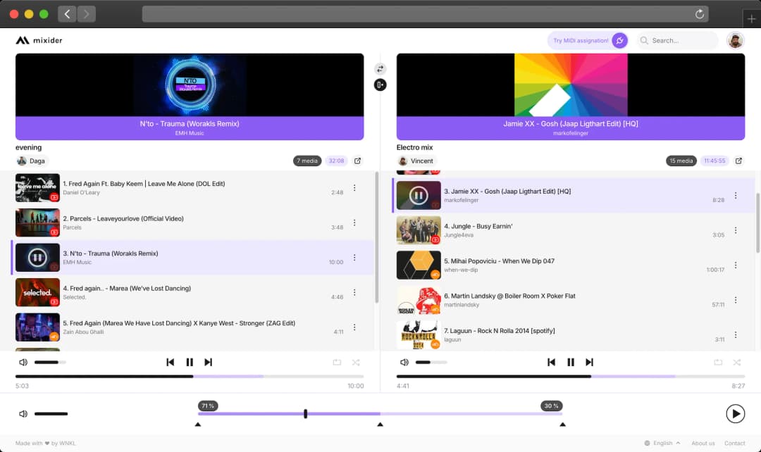 Mix Two Playlists